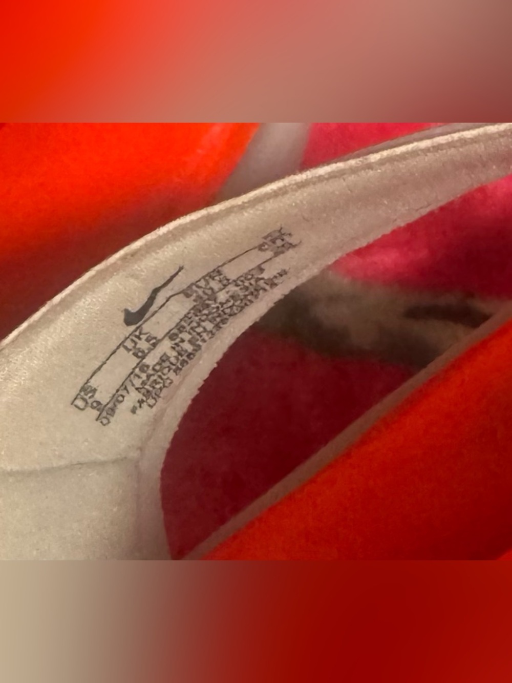 Nike Bright Orange Flip Flops with Light Gray Straps - Picture 4 of 4